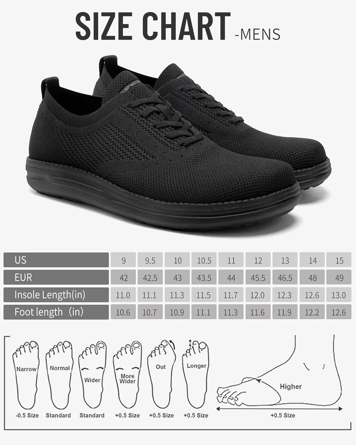 

Мужские кроссовки ITAZERO с широкой носочной частью, сетчатые, для повседневной носки, с поддержкой свода стопы, для ходьбы, широкого размера, при плантарном фасциите, черный