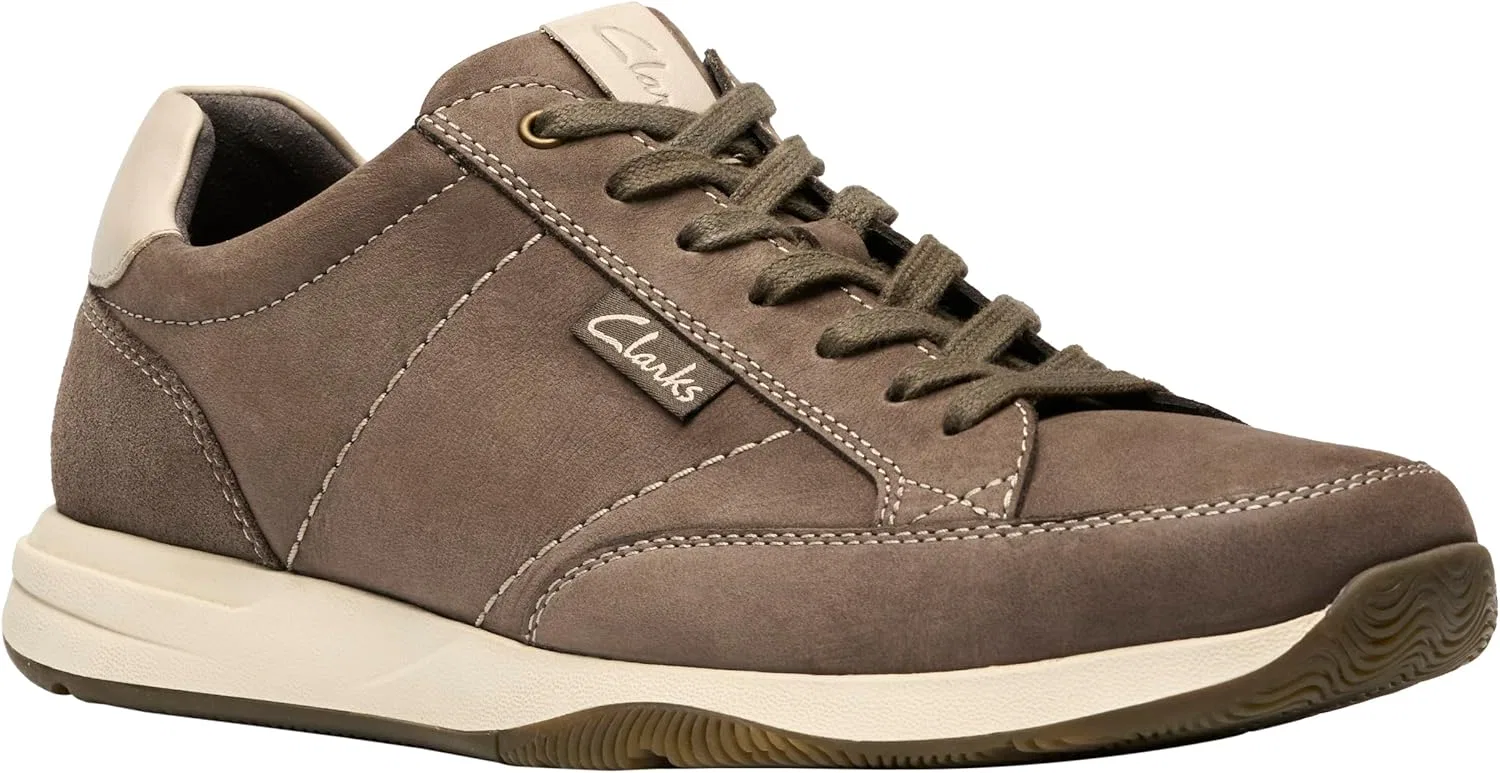 Мужские кроссовки Clarks Shepton из замши песочного цвета, размер 9.5, Grey Nubuck — фото 4