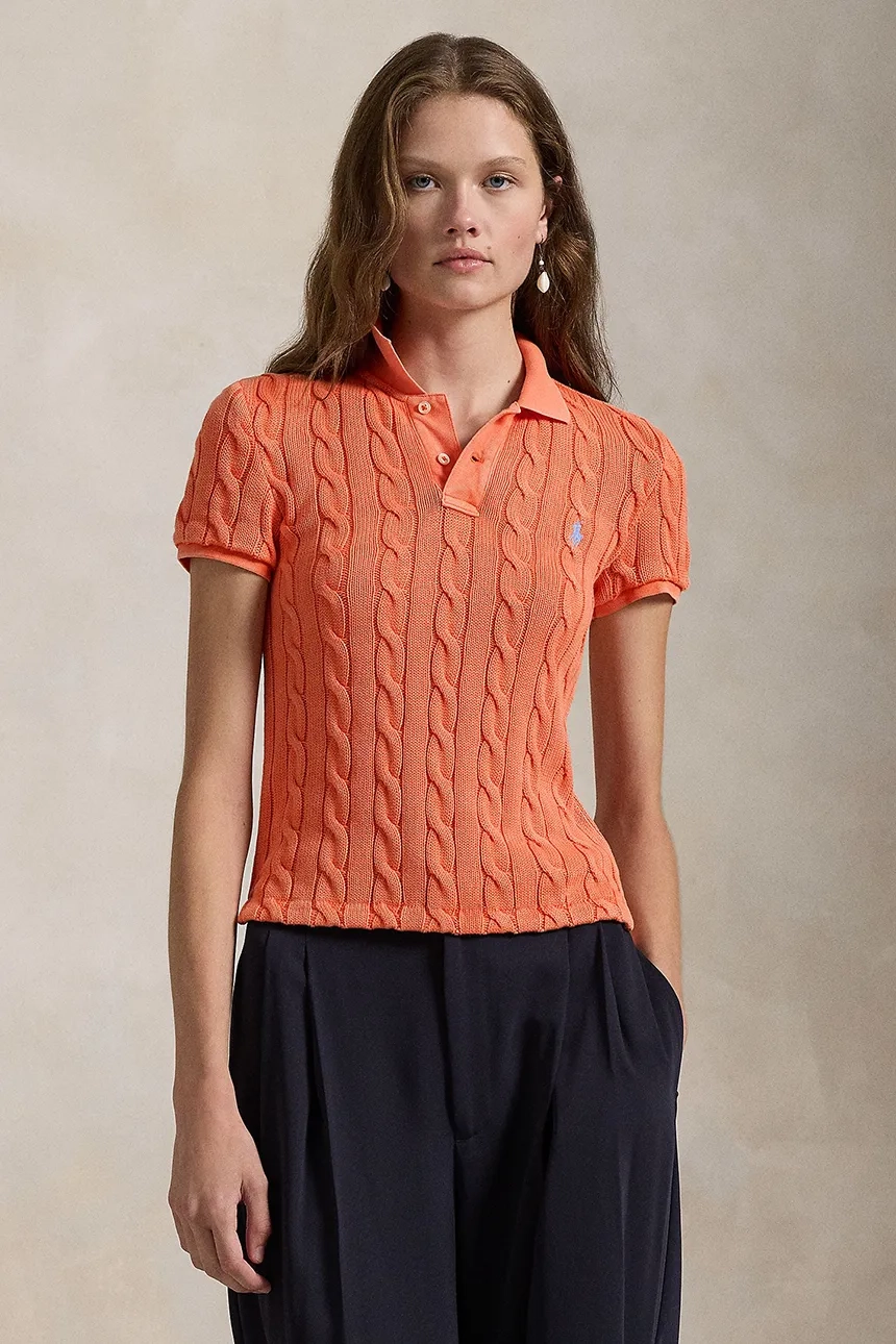 

Хлопковая рубашка-поло Polo Ralph Lauren, оранжевый