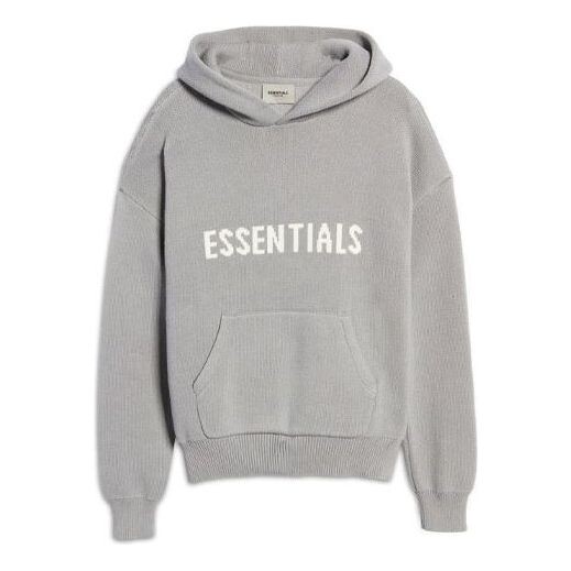 

Толстовка ss21 x nordstrom knit logo hoodie 'heather oatmeal' Fear Of God Essentials, серый