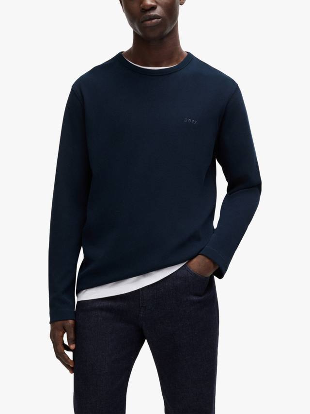 

BOSS Tempesto лонгслив с круглым вырезом HUGO BOSS, Dark Blue