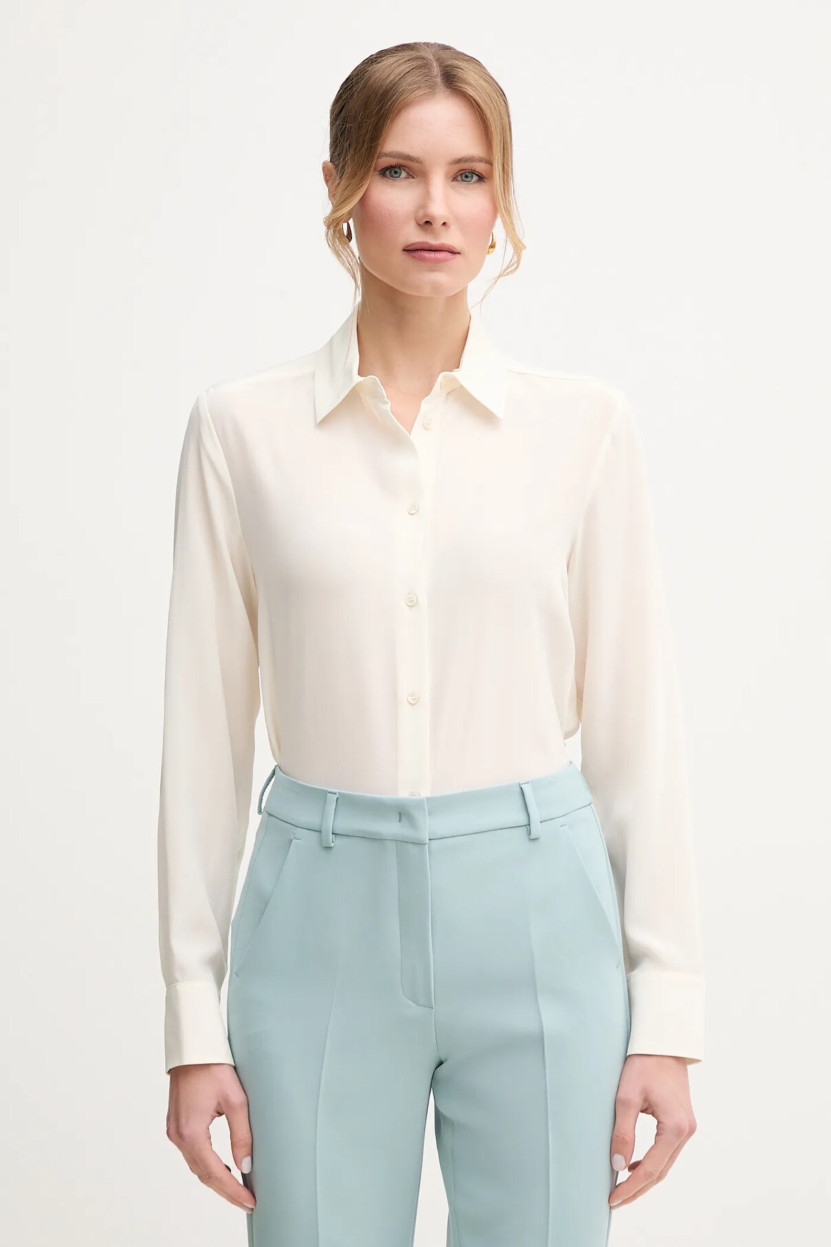 

Шелковая рубашка Weekend Max Mara, бежевый