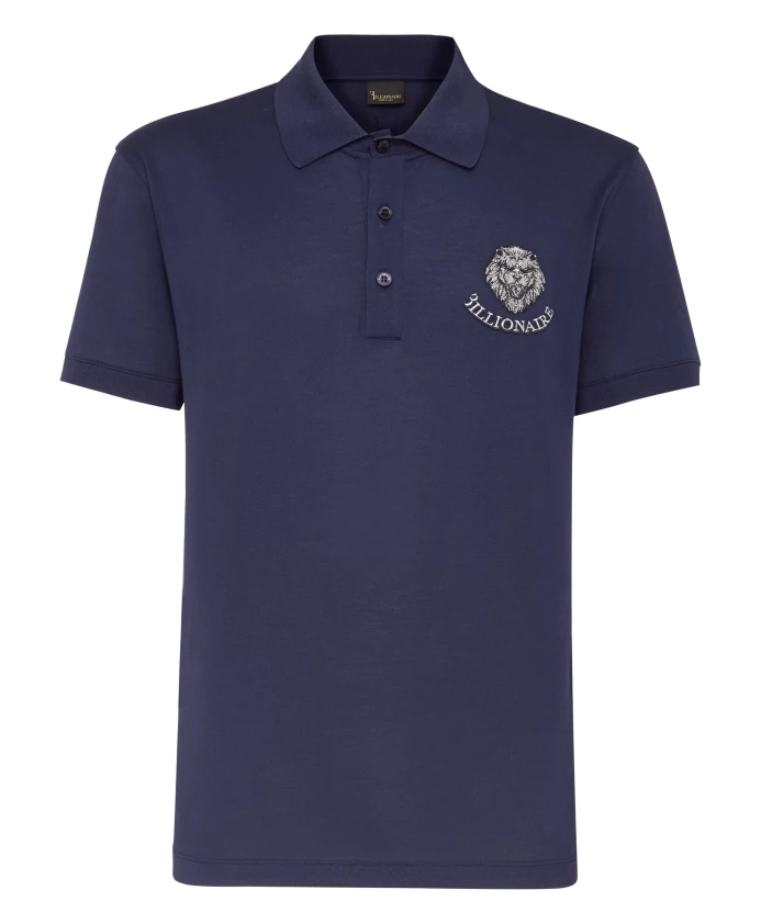 

Футболка-Поло SS с изображением льва Billionaire, синий