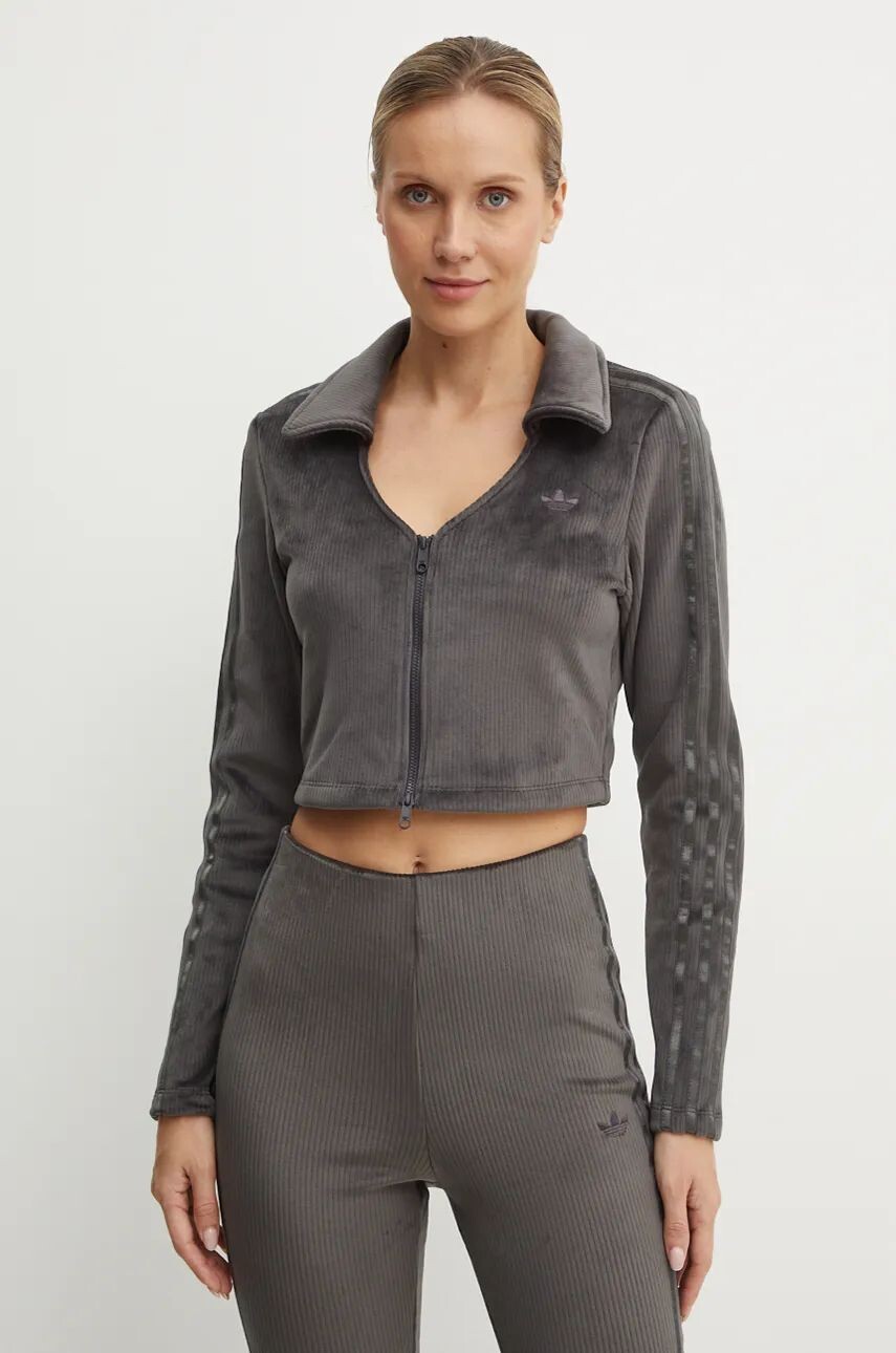 

Толстовка adidas Originals Femme Galore, кардиган в рубчик, серый