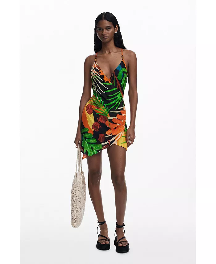 

Женское короткое тропическое платье Desigual, черный