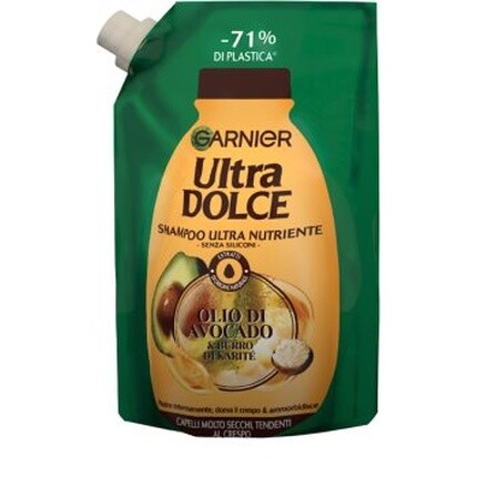 

Ultra Dolce Шампунь Ultra Nutriente с маслом авокадо и маслом ши Эко Сменный блок 500 мл Garnier