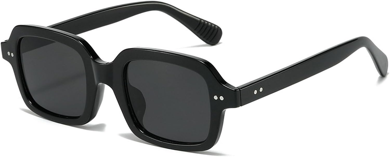 

Популярные модные солнцезащитные очки квадратной формы из желеобразной ткани для женщин, винтажные панк-очки с заклепками, мужские солнцезащитные очки UV400 желто-синего цвета mincl, Black