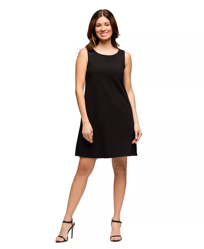 

Женское мини-платье-трапеция без рукавов однотонное 24seven Comfort Apparel, черный