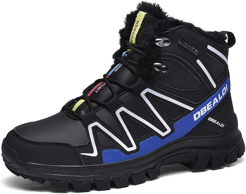 

Персонализированные походные туфли, противоскользящие, износостойкие, с плюшевой подкладкой, спортивные высокие снежные ботинки MNSSRN-MM, синий