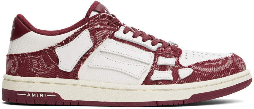 

Белые кроссовки Bandana Denim Skel Top Low AMIRI, Burgundy, Белый, Белые кроссовки Bandana Denim Skel Top Low AMIRI, Burgundy