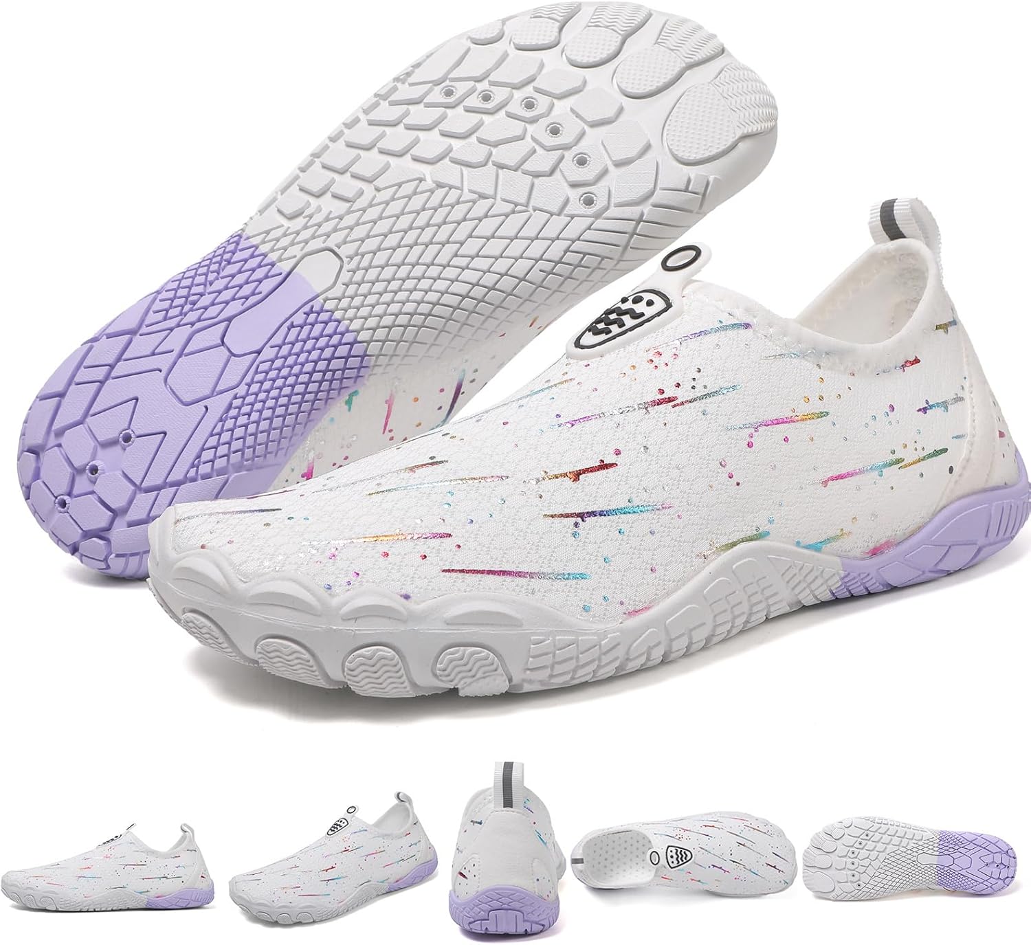 

Кроссовки для женщин и мужчин унисекс, быстросохнущие, с нескользящей подошвой, широким носком Feedmoo, белый