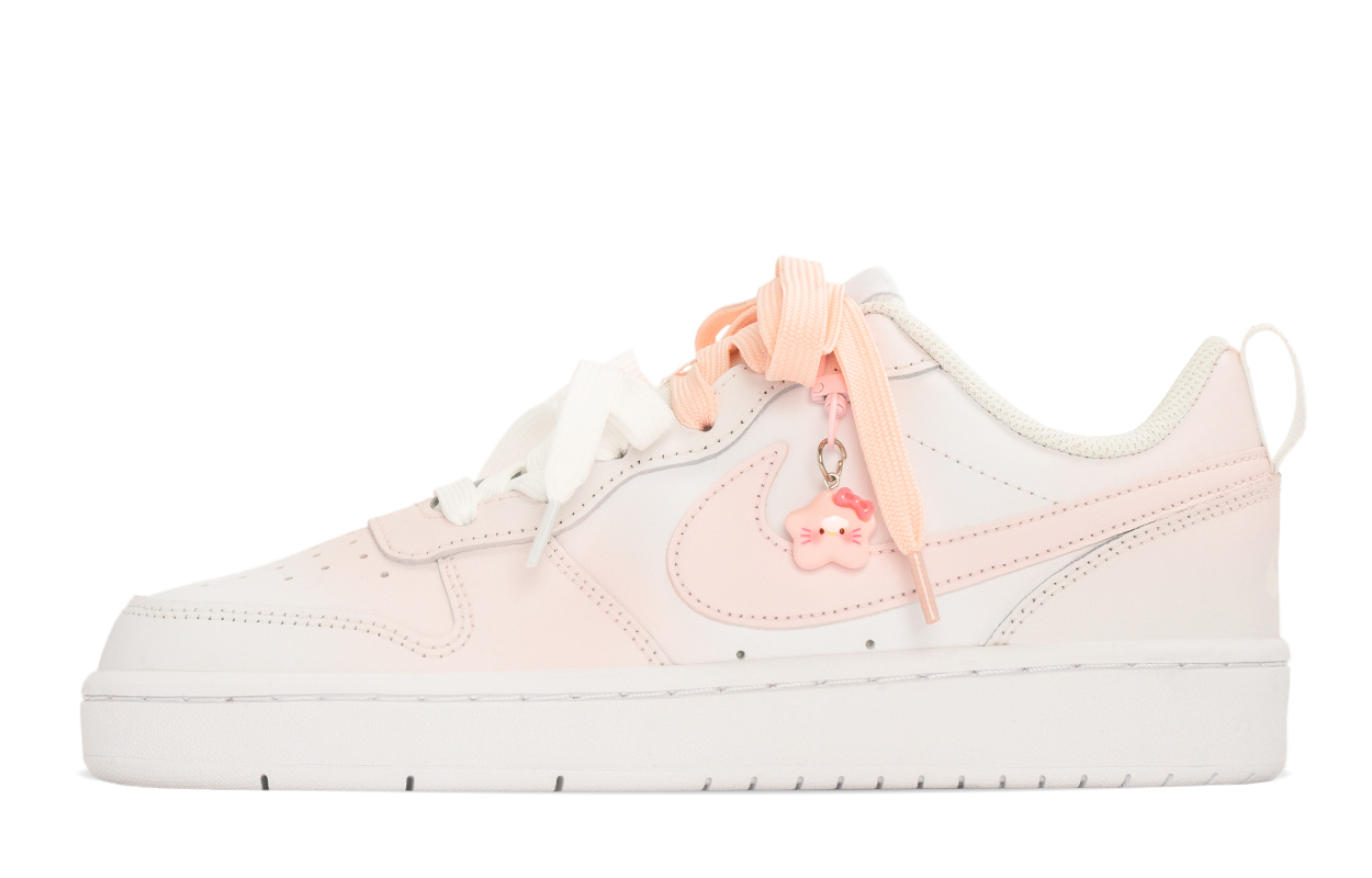 

Nike Court Borough Low 2 нескользящие амортизирующие низкие детские скейтбординг кроссовки pink white для подростков