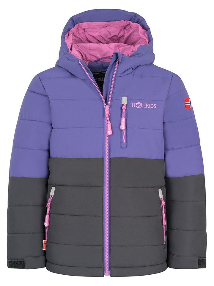 

Куртка для лыж/сноуборда "Hemsedal" фиолетово-черного цвета Trollkids
