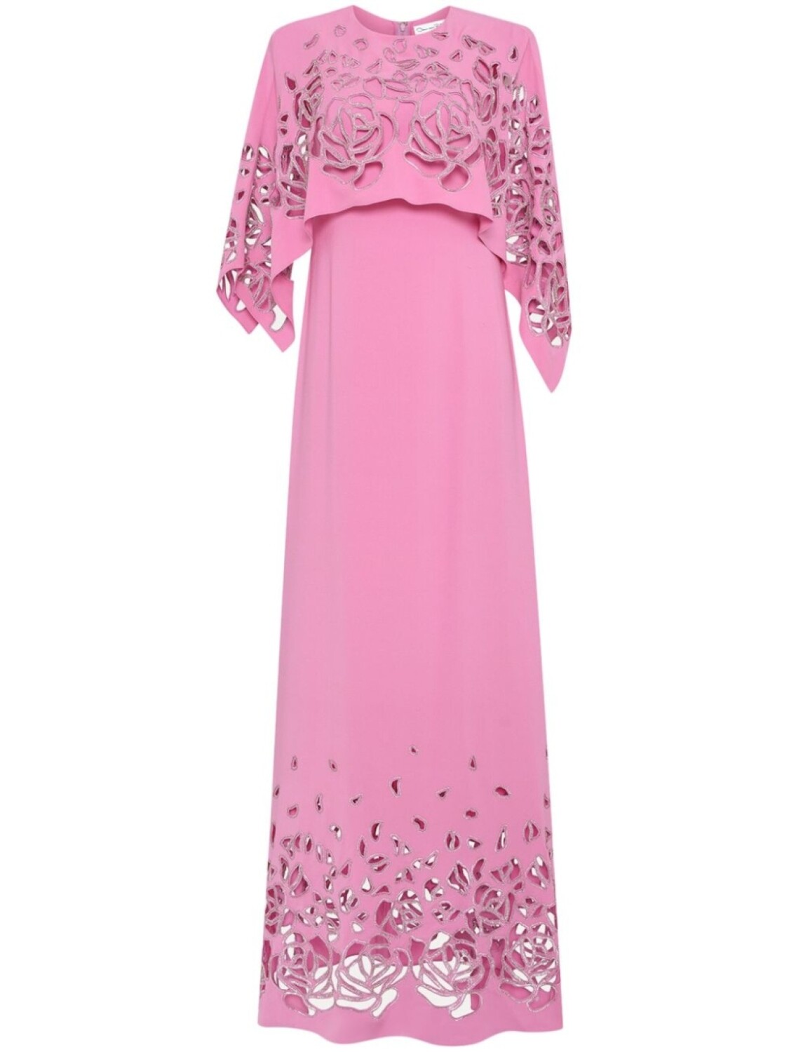 

Платье-кафтан с вышивкой Oscar de la Renta, розовый
