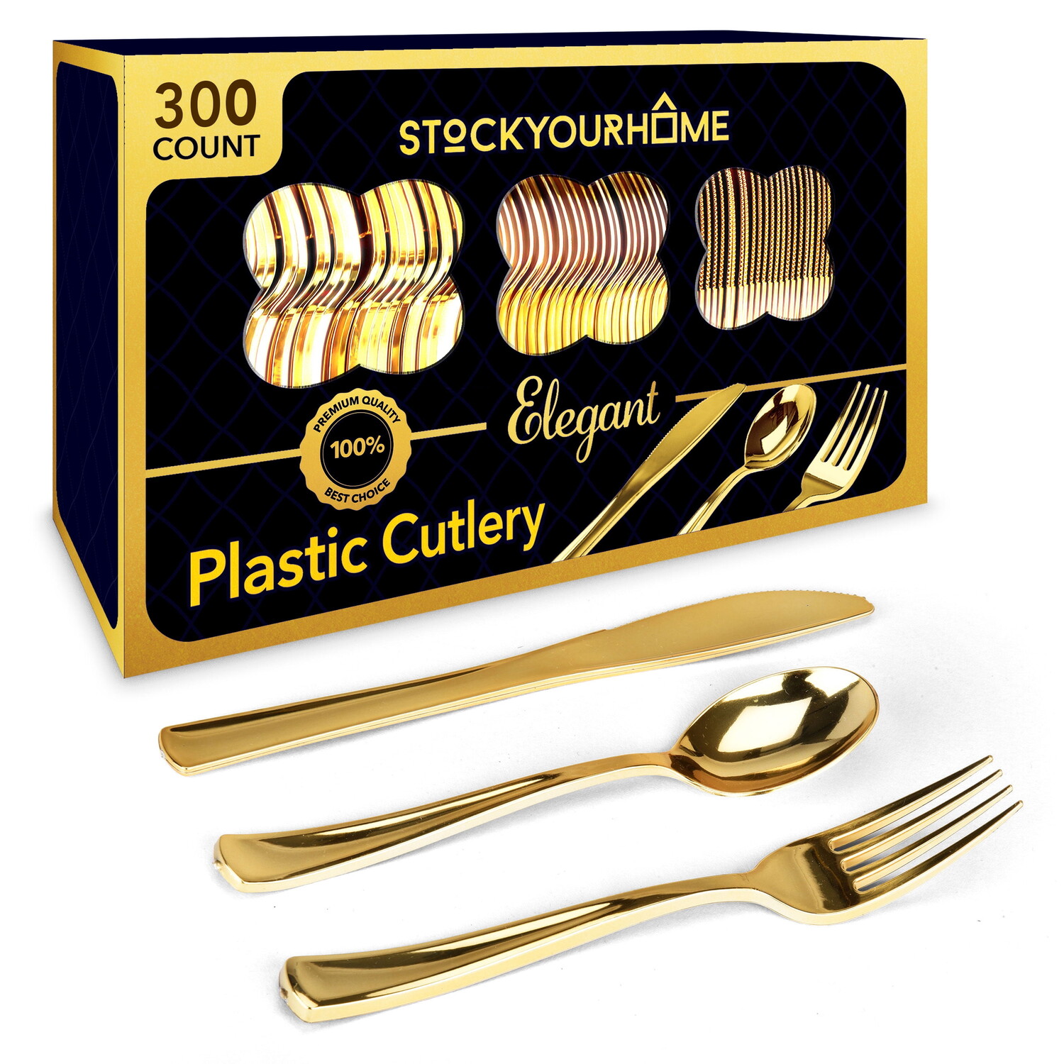 

Набор пластиковых столовых приборов Stock Your Home, 300 штук