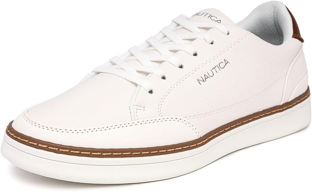 

Мужские классические кроссовки на шнуровке Nautica с низким верхом - стильная и удобная повседневная обувь, белый