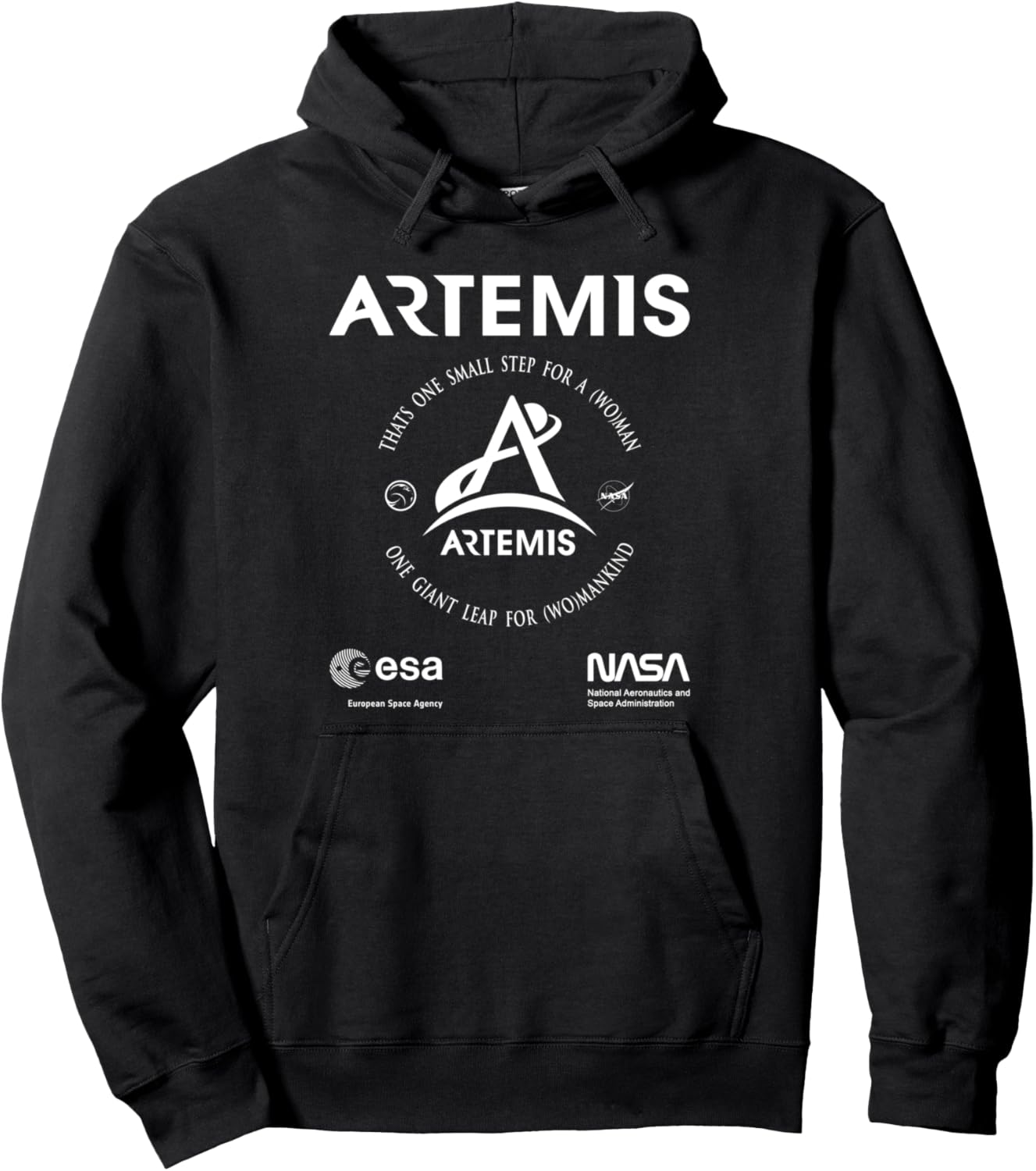 

Худи с логотипом NASA Artemis Worm, черная Nasa Esa Artemis Famous Text Logo White