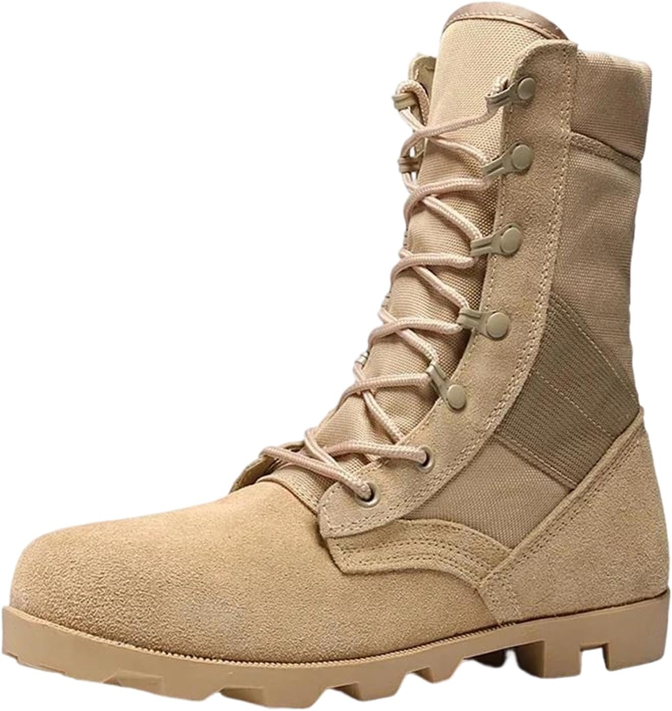 

Мужские тактические ботинки больших размеров с боковой молнией и высоким каблуком для военной подготовки и активного отдыха на природе Alloaone, коричневый