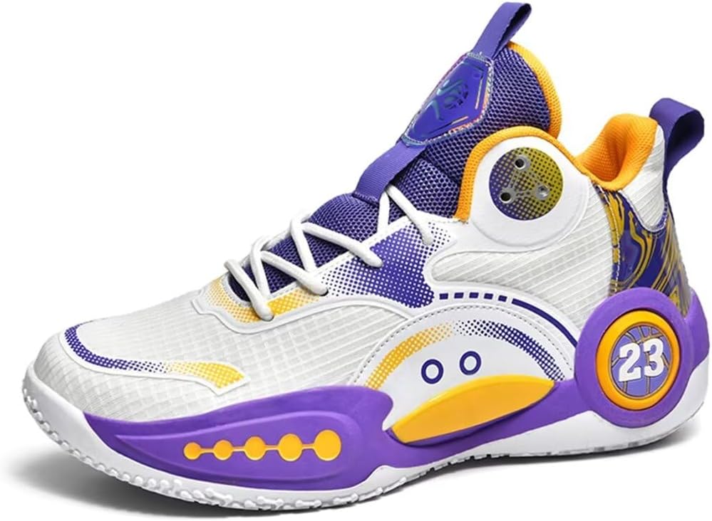 

Мужские баскетбольные кроссовки для женщин, высокие, для уличного стритбола, дышащие, с противоскользящей подошвой, модные беговые кроссовки Purfitall, пурпурный