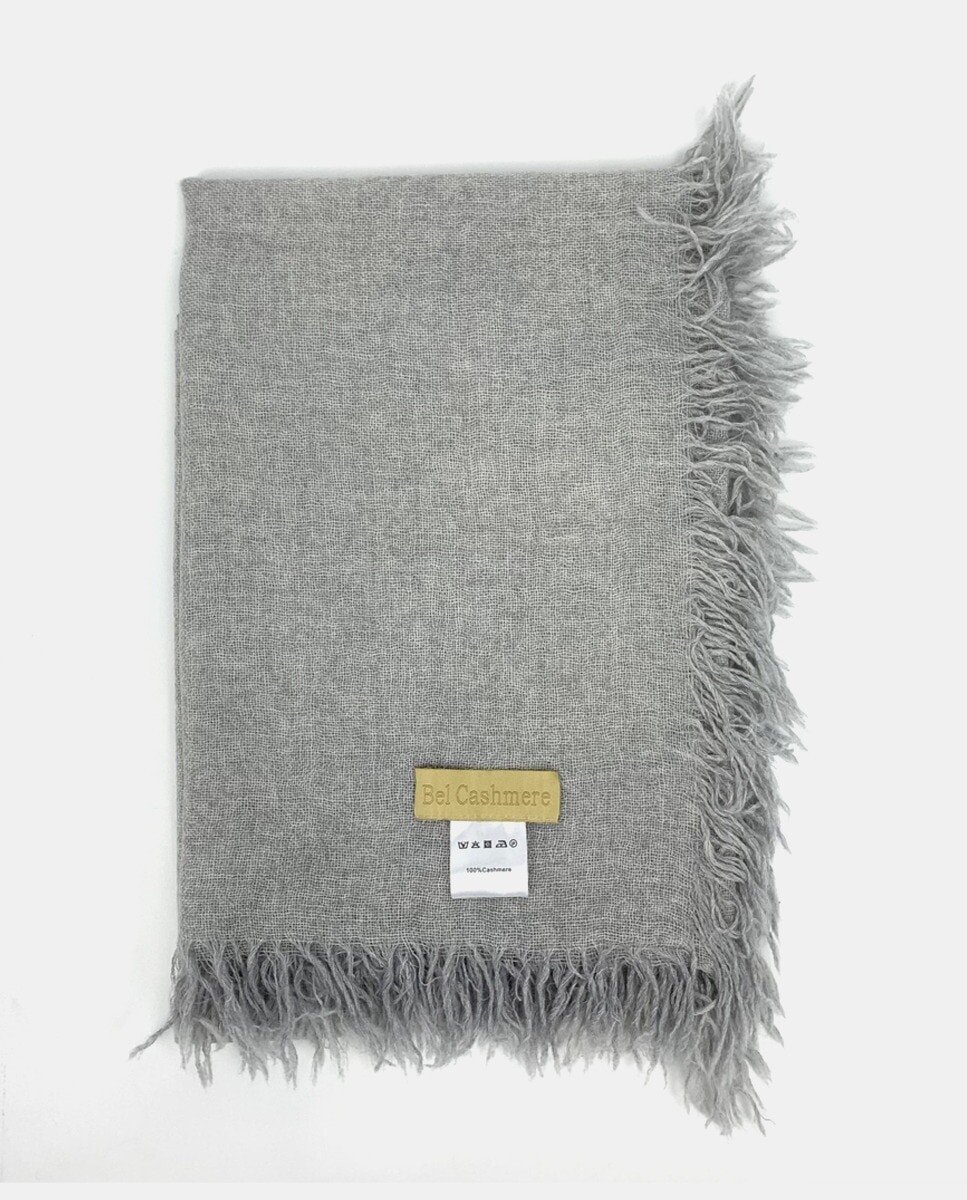 

Серый шарф из 100% кашемира Bel Cashmere, серый