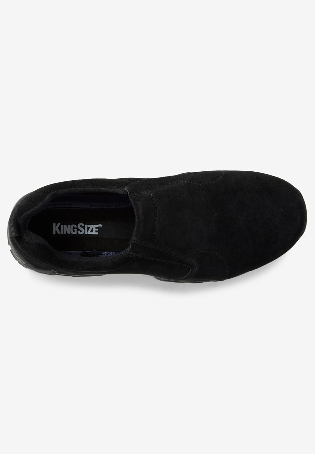 Мужские слипоны KingSize из замши широкой посадки, черный — фото 4