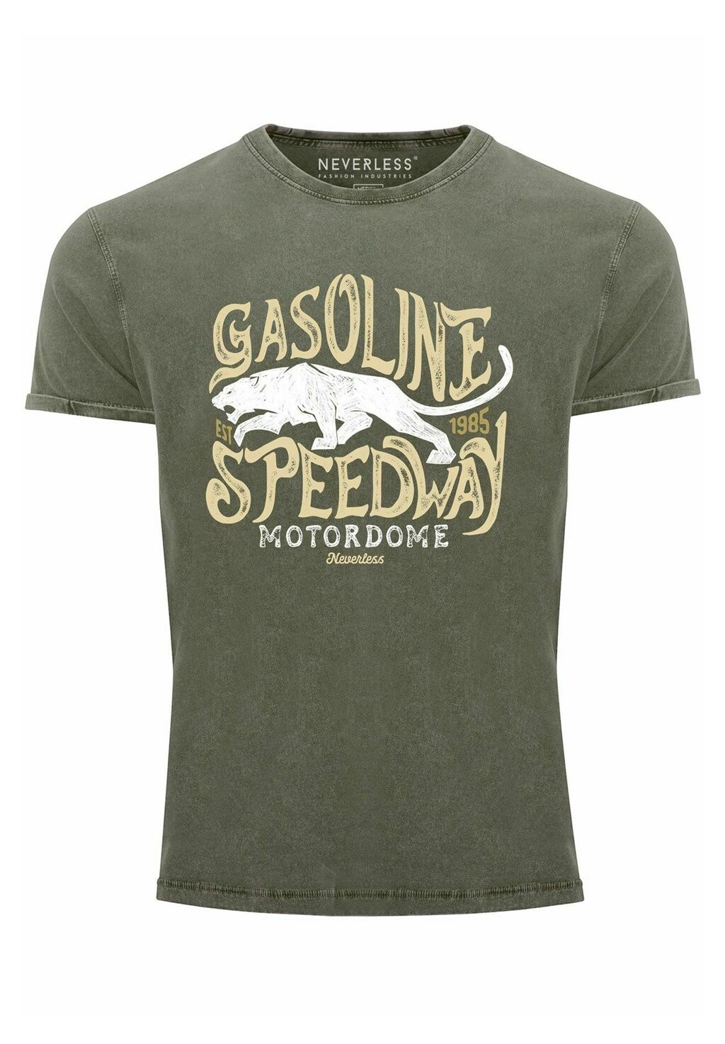 

Футболка с принтом VINTAGE GASOLINE SPEE Neverless, оливковый