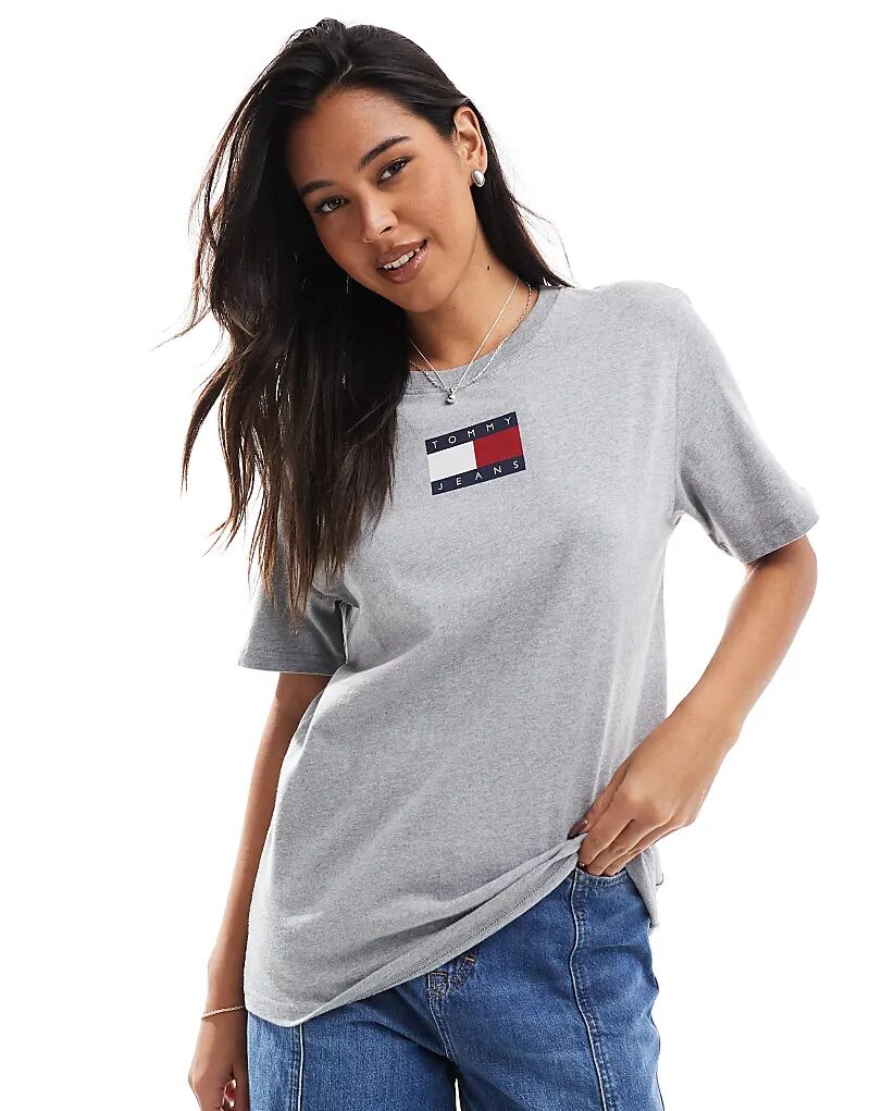 

Футболка свободного кроя с логотипом серого цвета Tommy Jeans