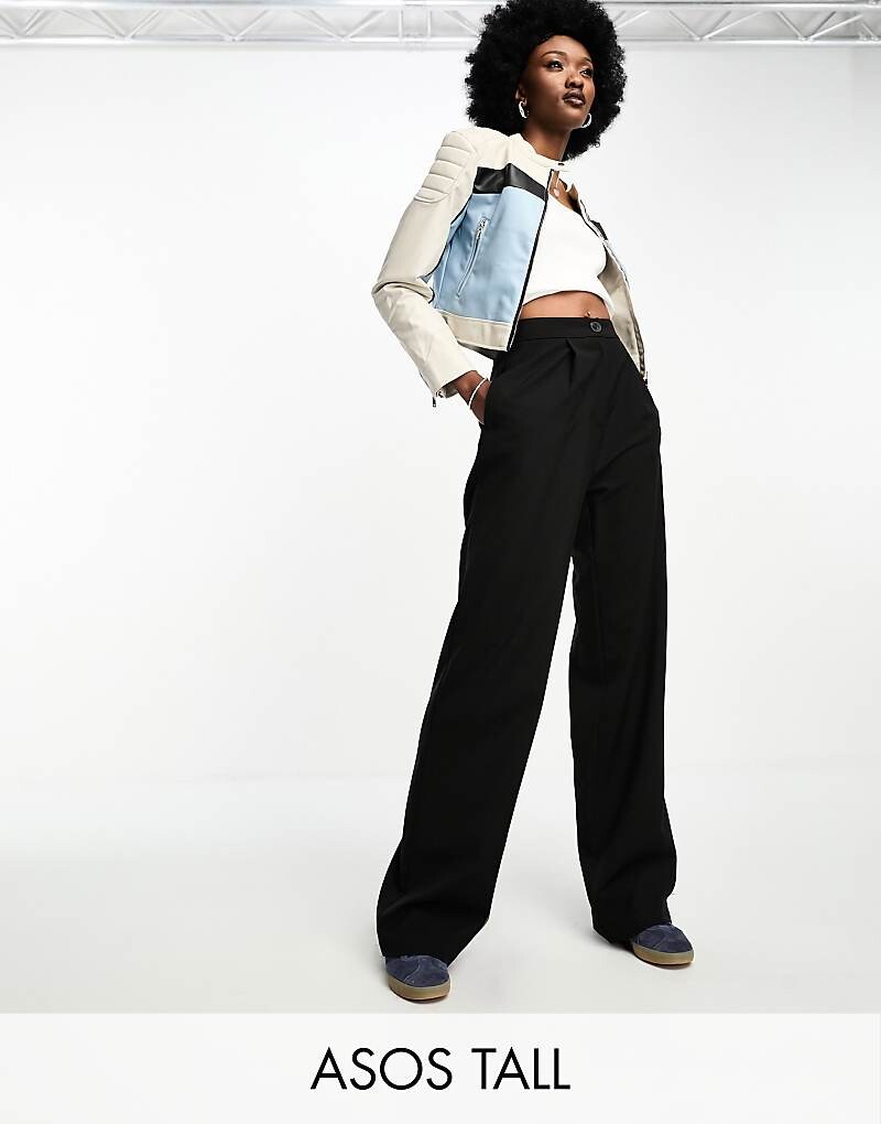 

ASOS DESIGN Tall — черные широкие брюки для папы