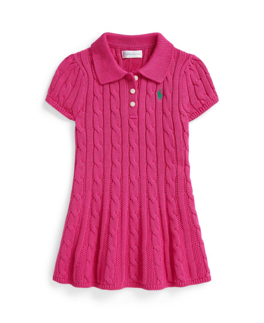 

Детское платье-поло с короткими рукавами Polo Ralph Lauren, Pink