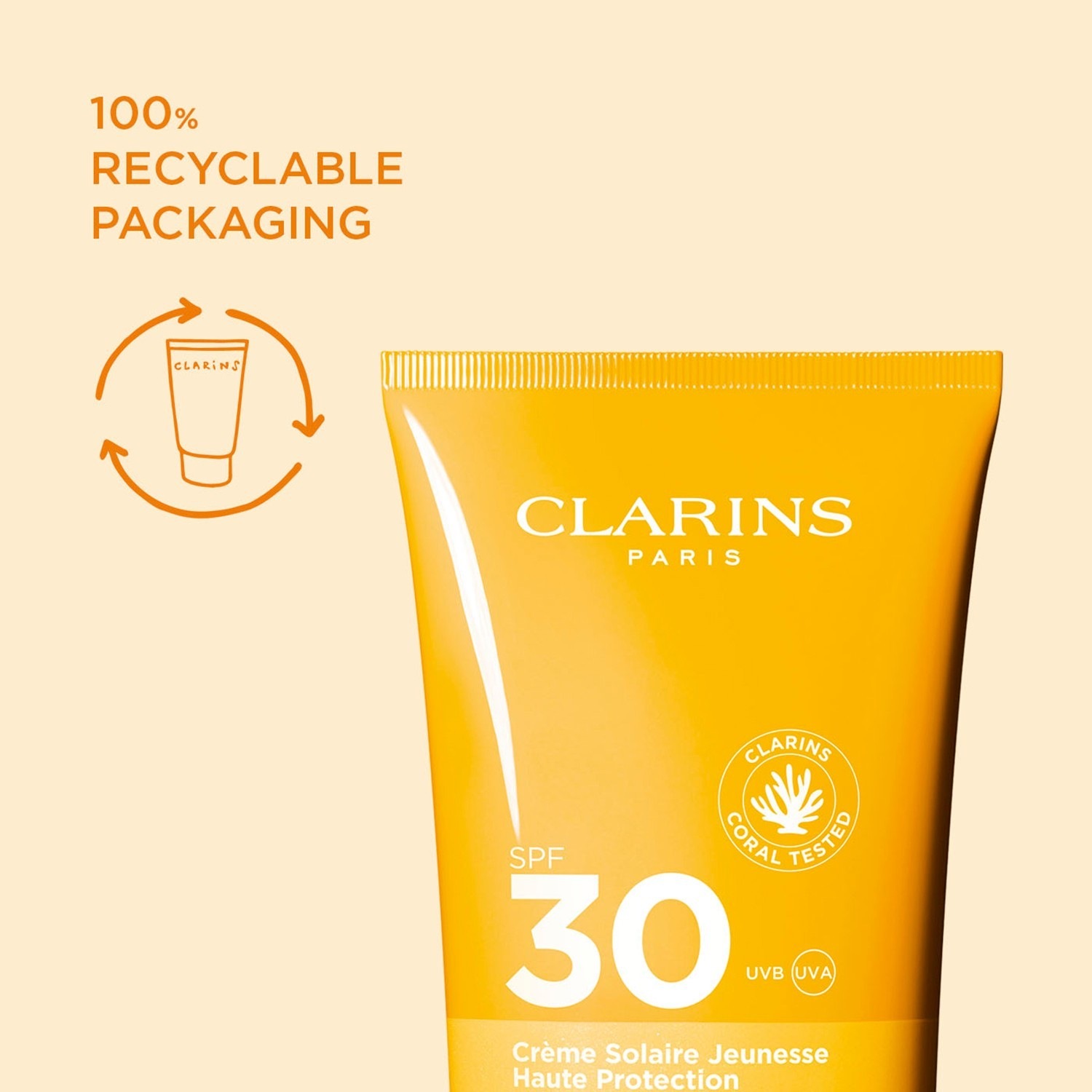 Солнцезащитный крем sun care youth-protecting sunscreen spf30 Clarins, объем 150 мл. — фото 4