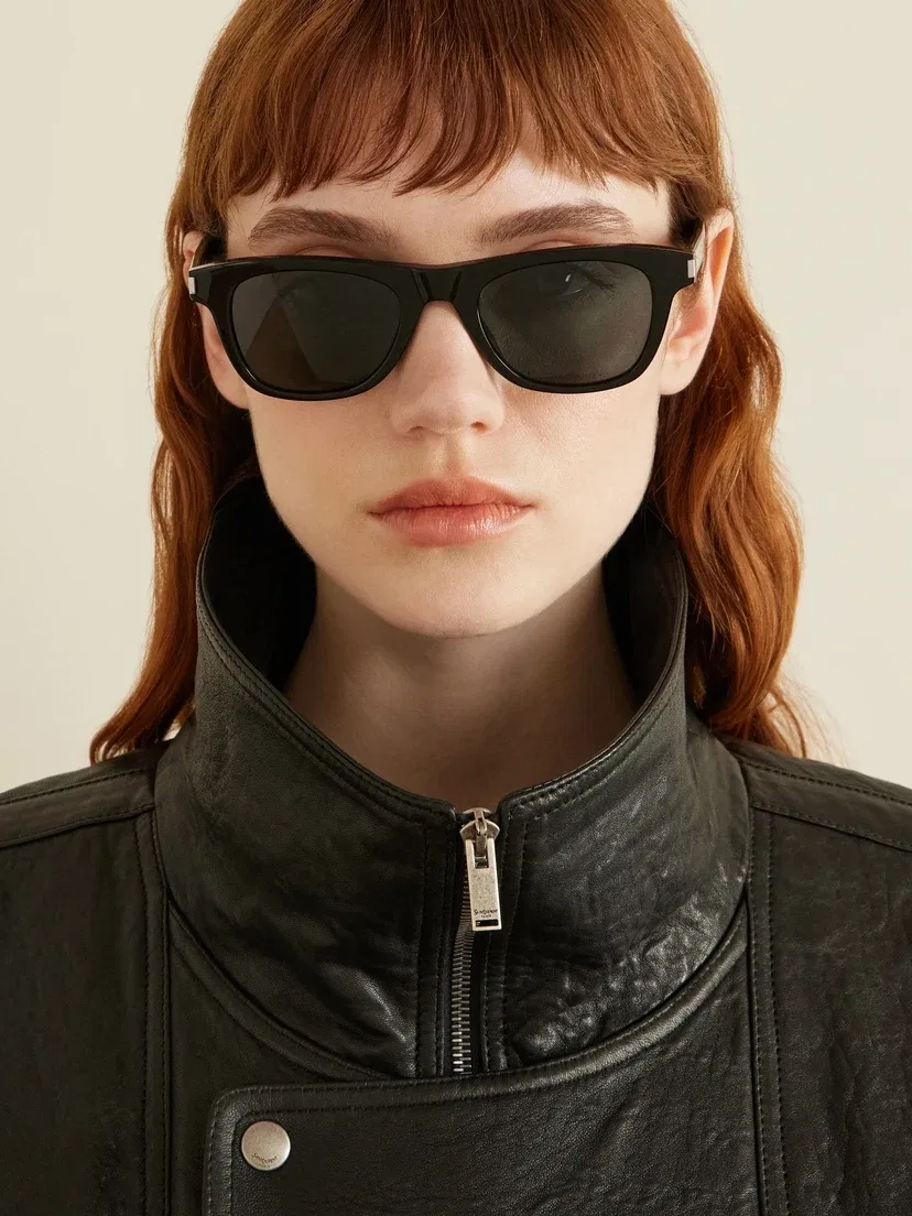 Квадратные ацетатные солнцезащитные очки Saint Laurent Eyewear, черный — фото 2