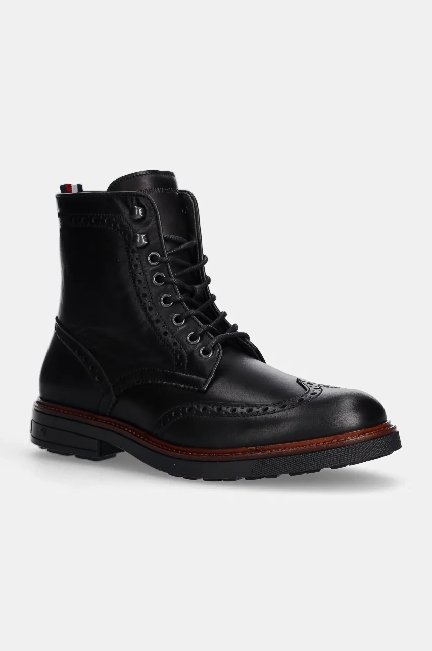 

HILFIGER WARM LTH BROGUE BOOT кожаные туфли Tommy Hilfiger, черный