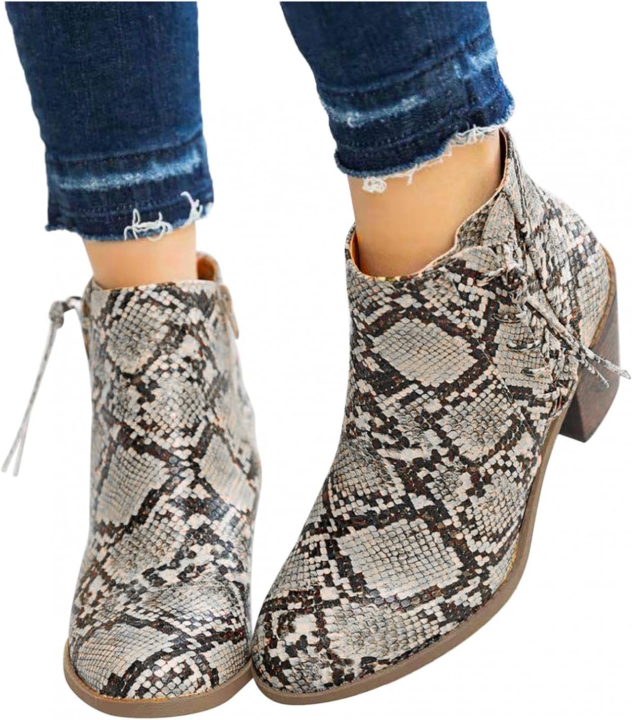 

Женские ботильоны Hbeylia для женщин, модные повседневные с леопардовым узором, из замши и кожи, с круглым носком, массивным каблуком, на шнуровке, средней высоты, нарядные ботинки для работы в офисе, короткие ботинки, обувь для зимы и осени, се...