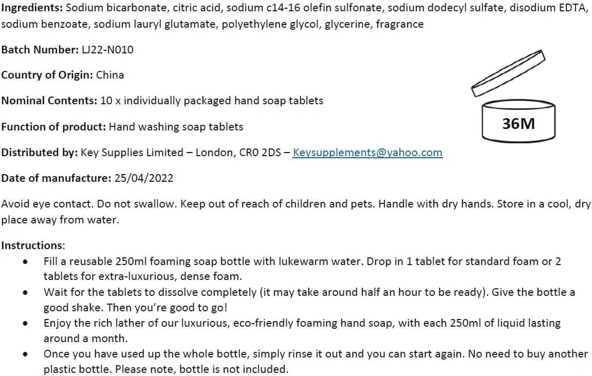 Таблетки для мыла для рук с ароматом свежего апельсина (20 шт.) Key Supplies — фото 2