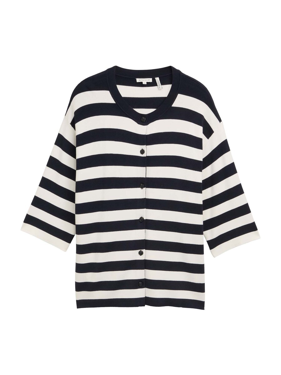 

Вязаный кардиган Tom Tailor Women +, цвет marine blue/White