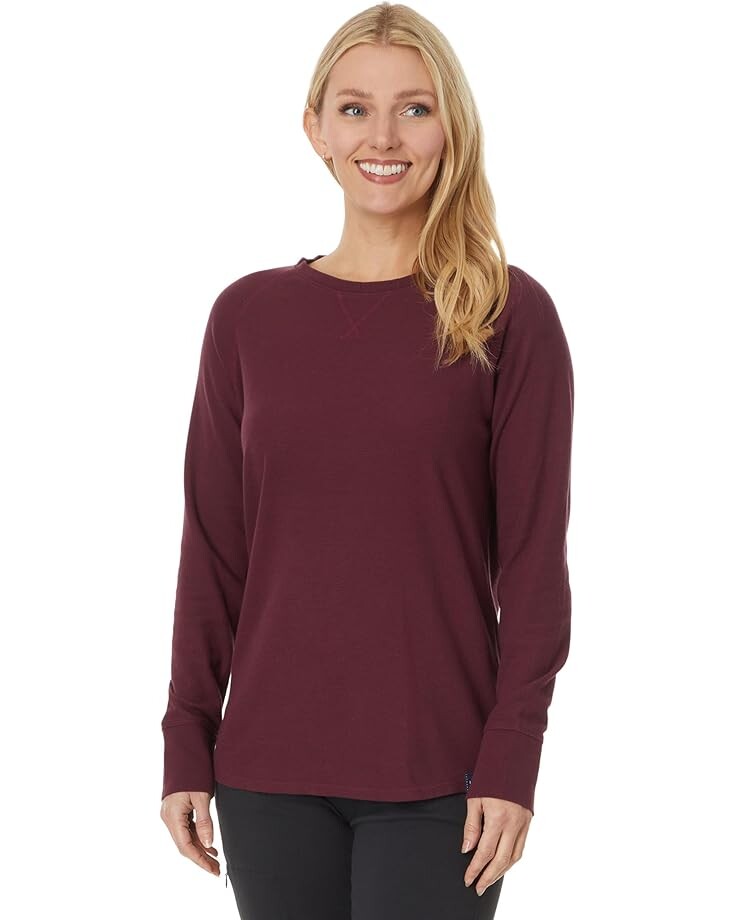 

Футболка L.L.Bean Unshrinkable Mini-Waffle Tee Long-Sleeve Crew Neck, цвет Deep Wine