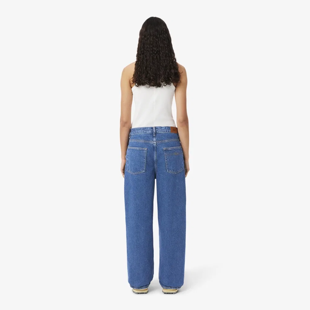 Джинсы Lacoste Essential широкие синие — фото 4