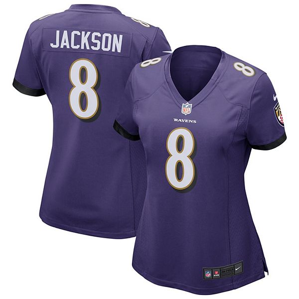 Женская игровая футболка Lamar Jackson Baltimore Ravens в фиолетовом цвете Nike — фото 2