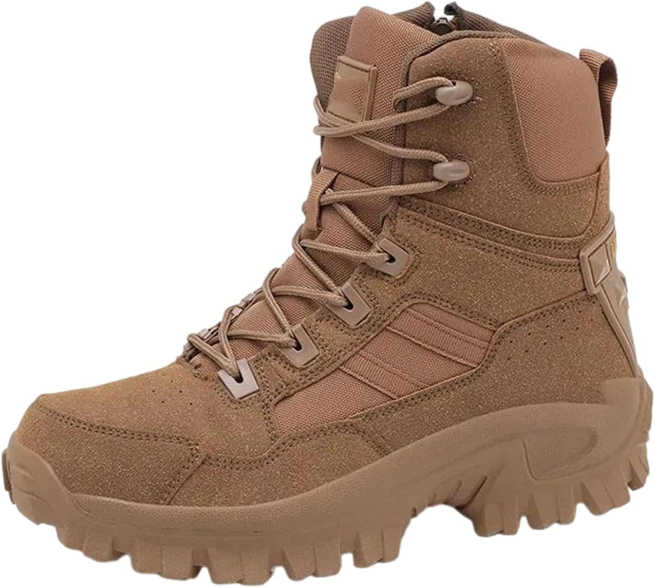 

Мужские водонепроницаемые тактические ботинки Alloaone, противоскользящие походные обувь, дышащие трекинговые ботинки для работы, коричневый