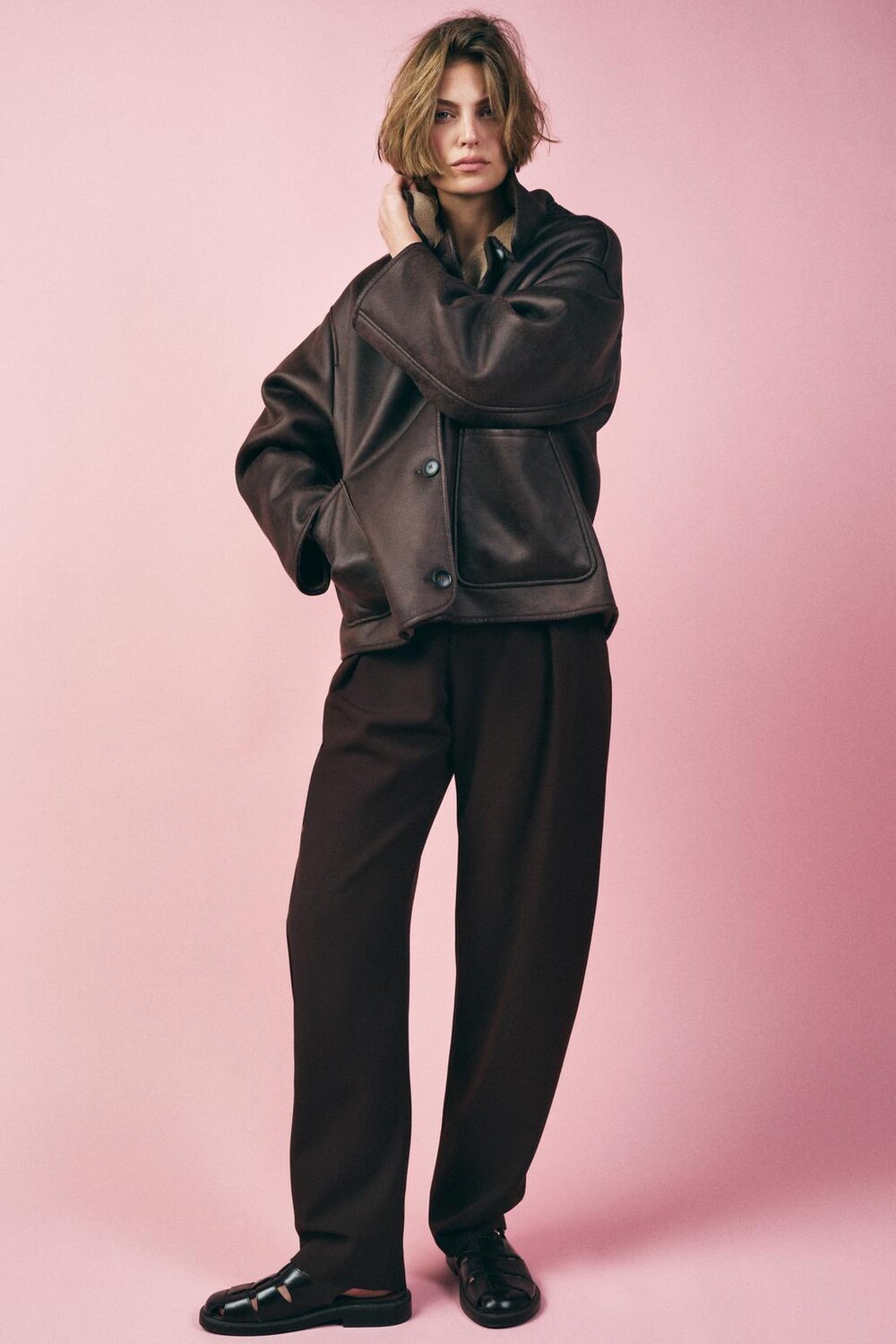

Прямые брюки ZARA, черный