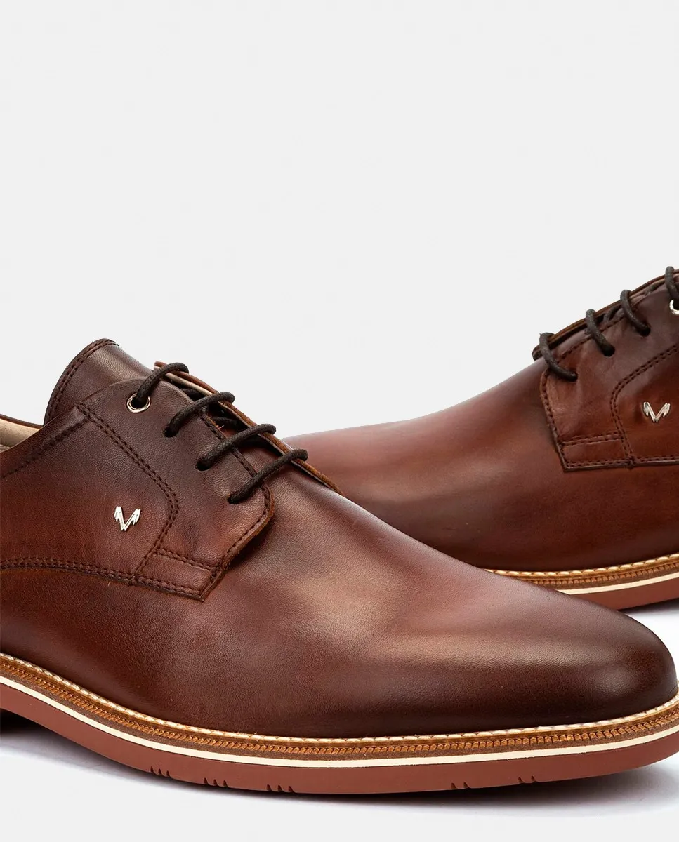 Мужские туфли на шнуровке и блюхеры из коричневой кожи Martinelli, цвет Cuero — фото 4