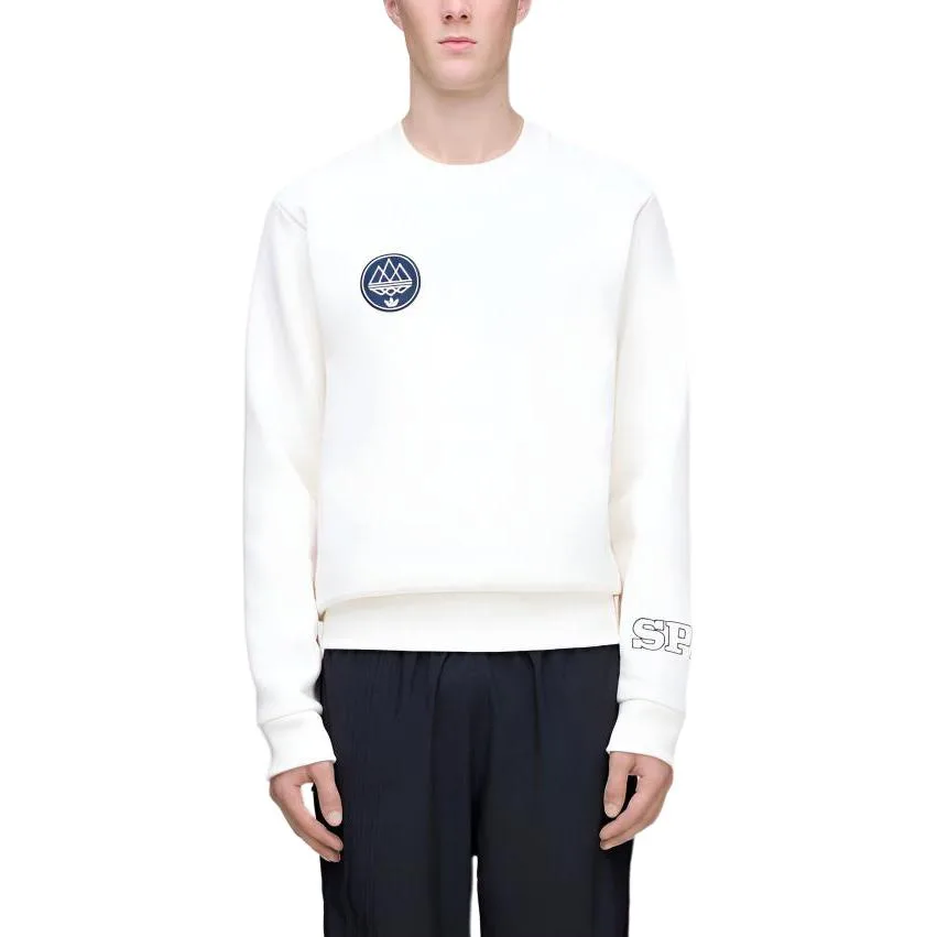 Spzl лого-патч свитшот с круглым вырезом Adidas Originals, белый — фото 4