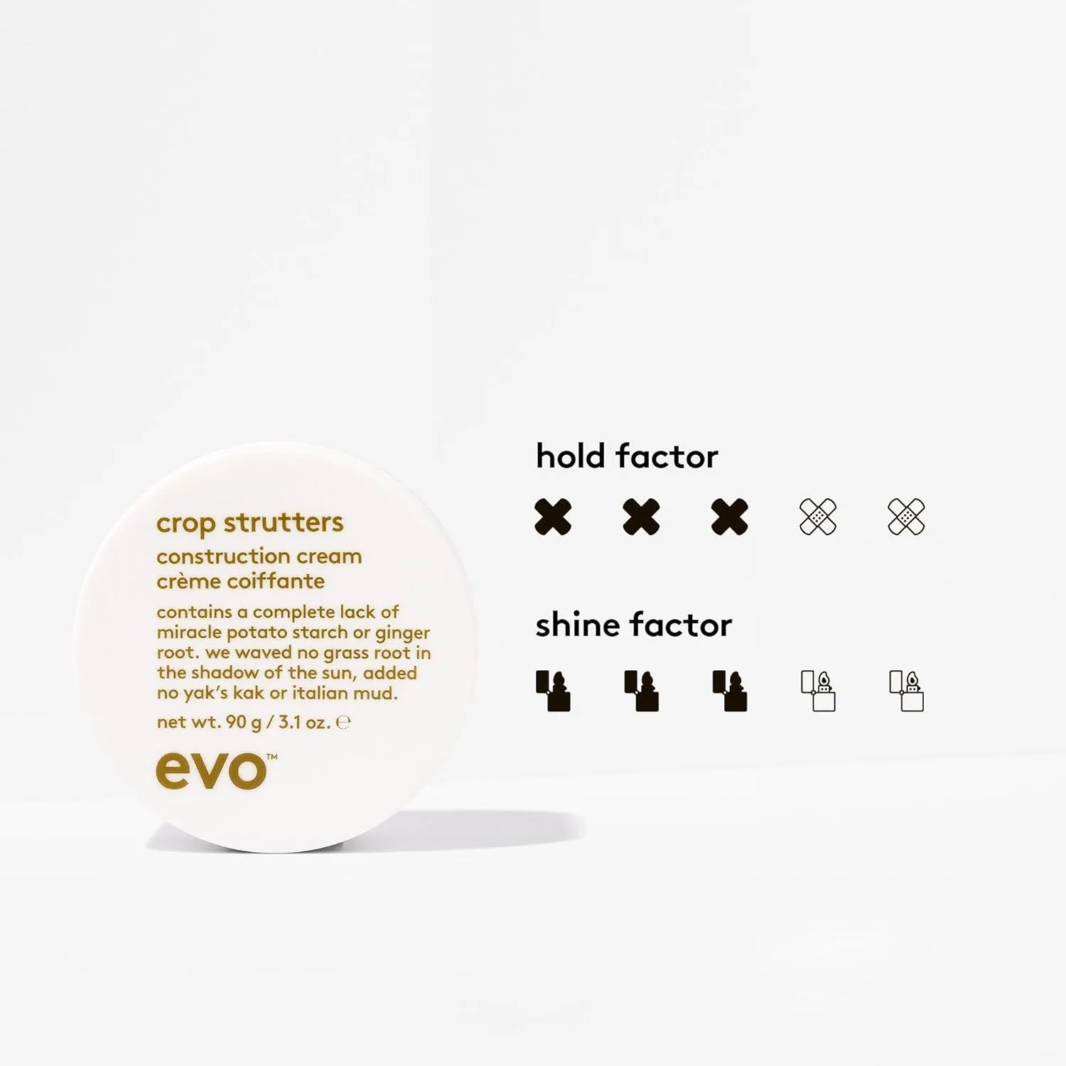 EVO Crop Strutters Construction Cream - разглаживающий крем для волос средней фиксации - поддерживает и придает четкость укладке, обеспечивая средний блеск. 91,7 мл (1 шт.) — фото 4