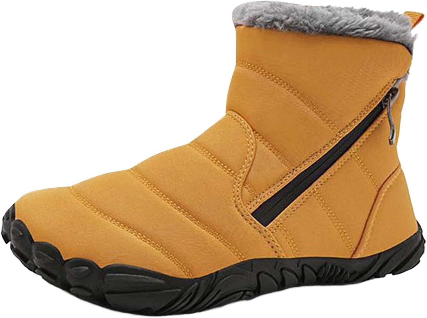 

Детские зимние снегоступы для малышей, уютные сапожки с пушистой подкладкой до щиколотки с боковой молнией, подошва с противоскользящим эффектом, теплая уличная обувь Generic, Brown