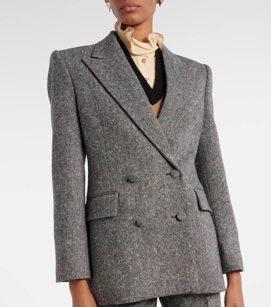 Двубортный блейзер из смесовой шерсти Valentino, Avorio/Nero — фото 3