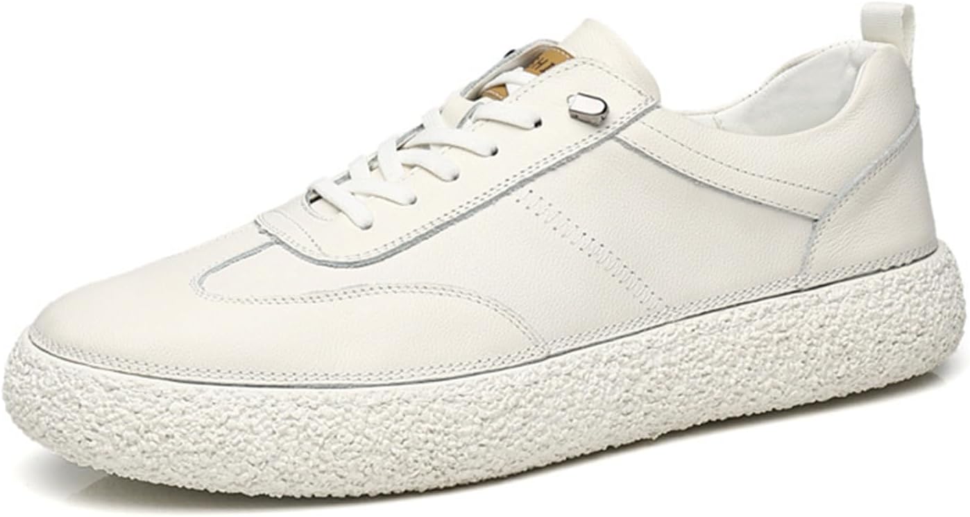 

Мужские кожаные модные кроссовки Abborora с низким верхом без шнурков, удобные повседневные туфли, белый