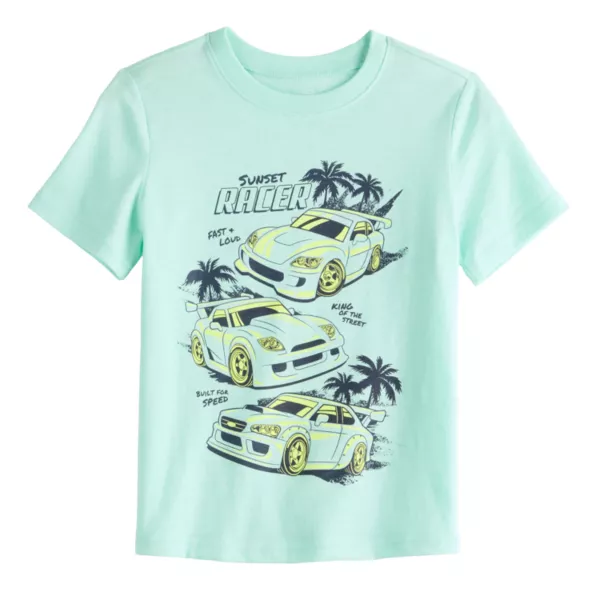

Футболка с коротким рукавом и принтом для мальчиков 4–12 лет Jumping Beans, цвет teal racer