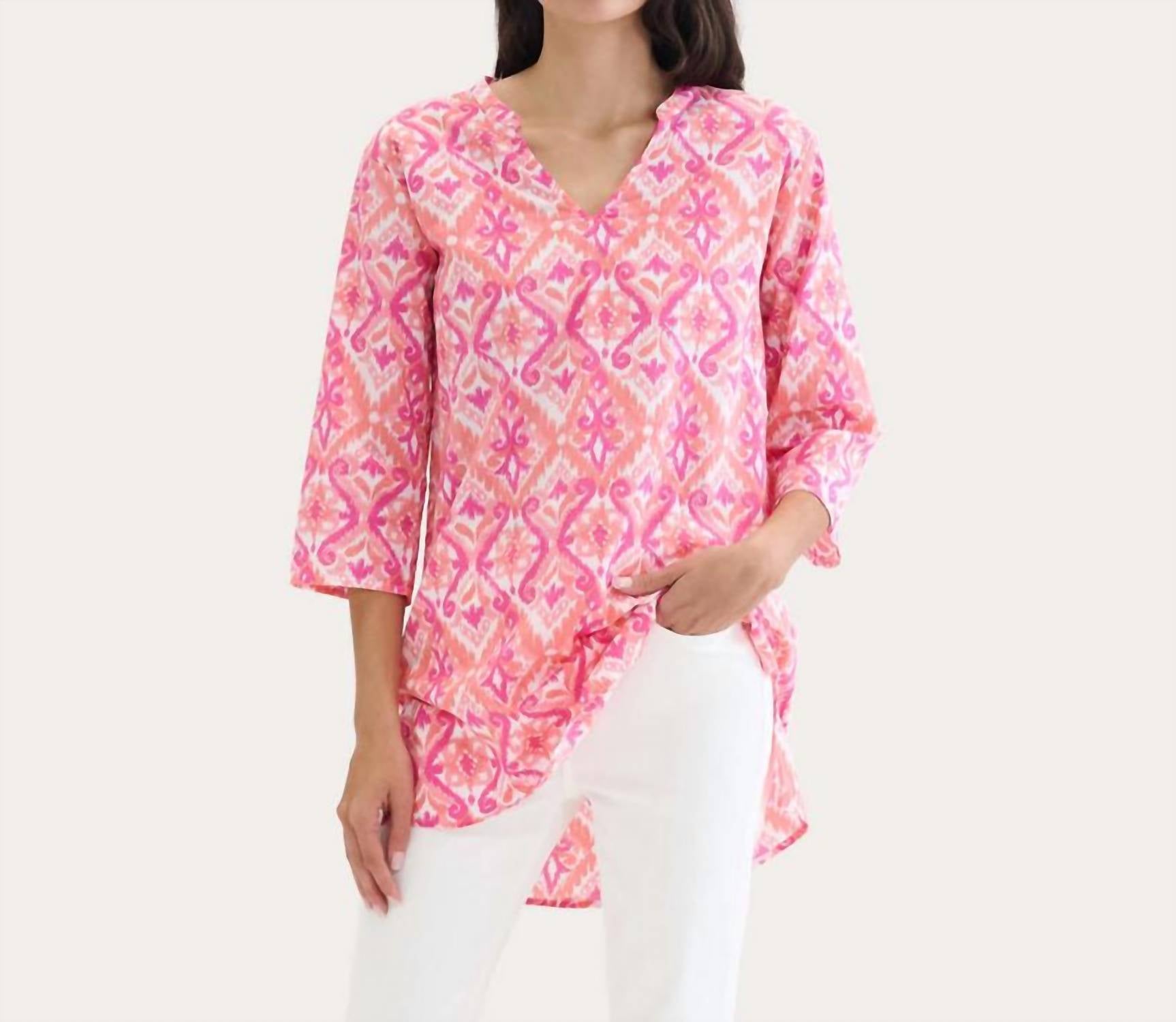 

Рубашка-туника Delray Beach в цвете Sunset Ikat Hatley