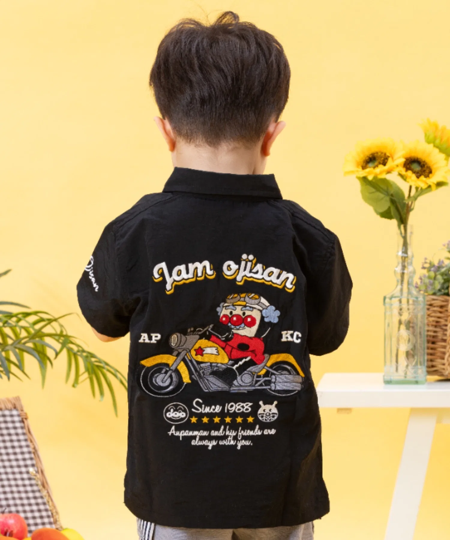Детская футболка с вышивкой Джамбо-мэн ANPANMAN KIDS COLLECTION чёрный