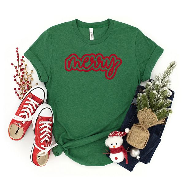 Майка с принтом Merry outline puff The Juniper Shop, Grass — фото 2